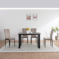 Dining Chairs Set of 4 Modern Velvet Upholstered Chairs with Metal Le gs Adjustable feet for Dining Room Kitchen (Gray )