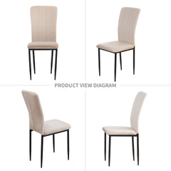 Dining Chairs Set of 4 Modern Velvet Upholstered Chairs with Metal Le gs Adjustable feet for Dining Room Kitchen (Beige, )