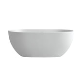 59 Inch Solid Surface Soaking Bathtub - Deep Soak Freestanding Tub