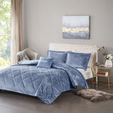 King/Cal King Velvet Comforter Set with Throw Pillow