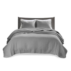 2 Piece Quilt Set Grey Twin/Twin XL