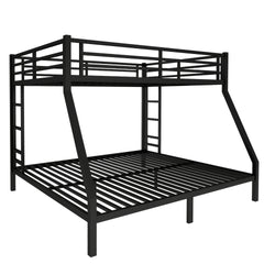Metal Queen over King Bunk Bed for Teens and Adults,Space-Saving/Noise Reduced/No Box Spring Needed, Black
