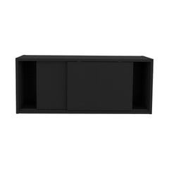 Wall Cabinet 13" H, 2 Sliding doors, 1 Shelf, Black