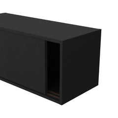 Wall Cabinet 13" H, 2 Sliding doors, 1 Shelf, Black