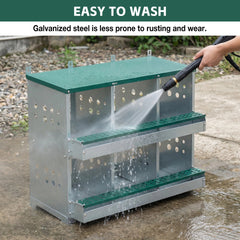 6 Compartments Chicken Nesting Box for Laying Eggs, Roll Away Chicken Laying Boxes, Green