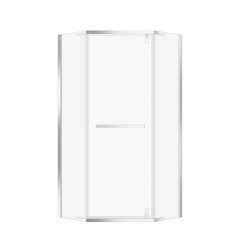 36"D X 36"W X 72"H Neo-Angle Shower Door, 1/4" Tempered Glass With Explosion-Proof Film, Chrome Stainless Steel Frame