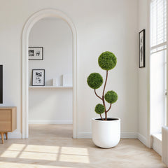 Artificial Boxwood Topiary Tree, 5FT Tall Triple Ball-Shaped Faux Plant Indoor or Outdoor Home and Office Decoration, 1pc/set