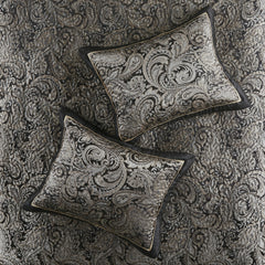 5 Piece Jacquard Bedspread Set with Throw Pillows Black King