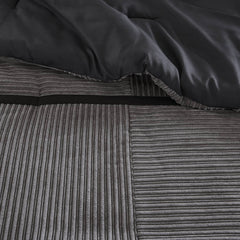 7 Piece Micro Corduroy Comforter Set Grey King
