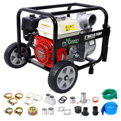 Water Pump 3" 264Gpm ,163cc Honda GX160 Engine, 3IN NPT COUPLER ,WITH ACCESSORIES KIT AND HANDLE WHEEL KIT