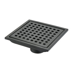 6 Inch Square Shower Floor Drain Square Shower Floor Drain with Flange,Pattern Grate Removable,Food-Grade SUS 304 Stainless Steel