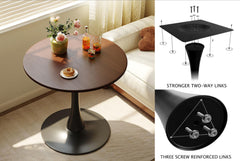 Round Table, ∅31.5'' Modern Dining Table, Dining Table,MDF Top and Steel Base Tulip Round Kitchen Table,Kitchen Table, Mid Century Coffee Table for Living Room, Oval Dining Table (Xmas)