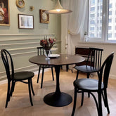 Round Table, ∅31.5'' Modern Dining Table, Dining Table,MDF Top and Steel Base Tulip Round Kitchen Table,Kitchen Table, Mid Century Coffee Table for Living Room, Oval Dining Table (Xmas)