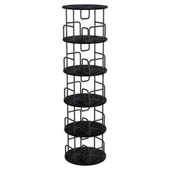 Rotating Bookshelf Tower 5 Tier, Spinning Bookcase, Revolving 360 Book Shelf Narrow Tall Bookcase, Vertical Turning Round storage Bookshelf, Book Shelf Organizer for Bedroom, Living Room, Black