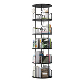 Rotating Bookshelf Tower 5 Tier, Spinning Bookcase, Revolving 360 Book Shelf Narrow Tall Bookcase, Vertical Turning Round storage Bookshelf, Book Shelf Organizer for Bedroom, Living Room, Black