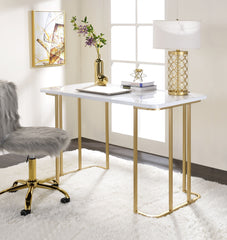 Estie White & Gold Finish Writing Desk