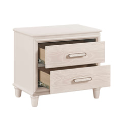 Modern Glam Style Two-Drawer Nightstand with USB ports Wooden Bedroom Furniture 1pc Bedside Cabinet