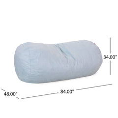 Aruba 8 Foot Microfiber Cylindrical Bean, Bag, Seafoam