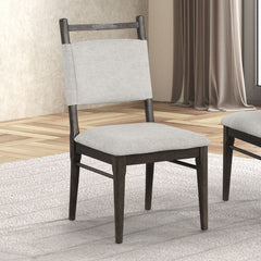7pc Dining Room Set Dark Walnut Wooden Dining Table 6x Side Chairs Rubber wood Modern Kitchen Dining