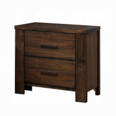 Classic Oak Finish Nightstand with Two Drawers Wooden Bedroom Furniture 1pc
