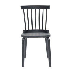 Windsor Dining Chairs Set of 4,Wood Farmhouse Spindle Back, Widen Seat, Mid-Century Modern French Country Style, for Living Room Restaurant, Black
