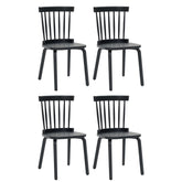 Windsor Dining Chairs Set of 4,Wood Farmhouse Spindle Back, Widen Seat, Mid-Century Modern French Country Style, for Living Room Restaurant, Black