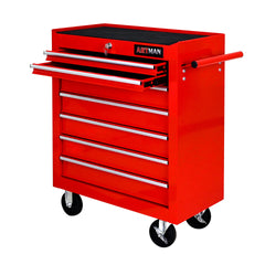 7 DRAWERS MULTIFUNCTIONAL TOOL CART WITH WHEELS-RED