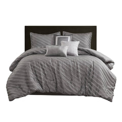 7 PCS Queen Comforter Set Grey