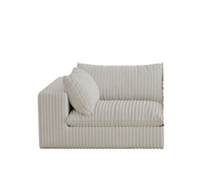 Cloud Sofa,Corduroy Fabric,Deep Seat Couches,Double-layer design,Removable Cushion,No Assembly, DIY Combination for Living room, Bedroom,Conference room ,Apartment,White