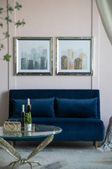 S/2 23.6x23.6" Kaiden Crystal Mirror Framed Wall Art on Mellow Golden Tint Background