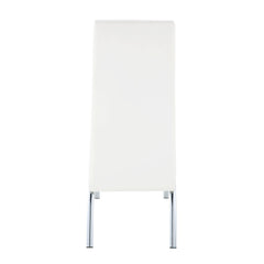 White and Chrome Armless Solid Back Side Chair (Set of 2)