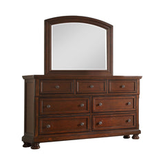 Baltimore Transitional Style 7-Drawers Dresser with Metal Drawer Knobs Made with Wood in Dark Walnut