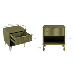 Nightstand in Olive Green