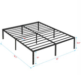Queen Size Bed Frame , Heavy Duty Metal Bed Frame , Quick & Easy Assembly, No Noise, Black