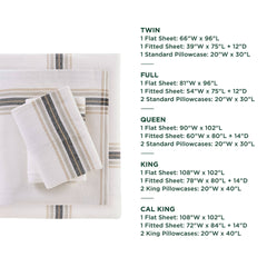 4-Piece Cal King Sheet Set,Tan Plaid