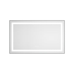 40 x 24 Inch LED Bathroom Mirror with Front and Backlight, Wall Mounted Vanity Mirror with Aluminum Frame, Anti-Fog, Memory, 3 Colors, Stepless Dimmable