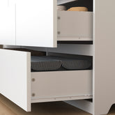9 Drawer Dresser with No Handle Design, Modern White Matte Wood Dresser for Bedroom, Storage Chest of Drawers for Living Room, Hallway, Entryway