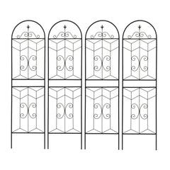 4 Pack Metal Garden Trellis 71" x 19.7" Rustproof Trellis for Climbing Plants Outdoor Flower Support Black