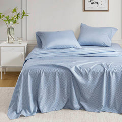 Floral Comforter Set with Bed Sheets Blue King