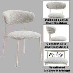 Kalam Light Gray Fabric Finish Side Chair (Set of 2)