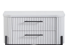 2 Drawer Nightstand - White (USB Type C)