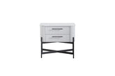 2 Drawer Nightstand - White (USB Type C)