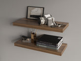 FM FURNITURE Iva Floating shelf in melamine x2 ,Walnut