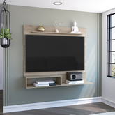 Floating Entertainment Center for TV´s up 55", Space For TV, One Superior Shelf, Two Shelves, Light Pine