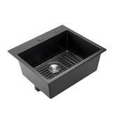 25 inch Granite Kitchen Sink Top Mount Single Bowl Drop-In Basin for RV Bar