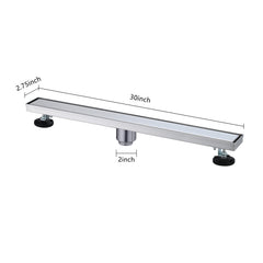 30 Inches Linear Shower Drain, Included Hair Strainer and Leveling Feet
