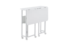 Folding Desk Small Foldable Desk for Small Space, 31.5 Inches Writing Computer Desk in Study, Home Office Foldable Office Desk for Bedroom 80*58,white