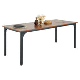 71in Rectangle Dining Table Wood Kitchen Table for 6-8 Person Brown (Only Table)
