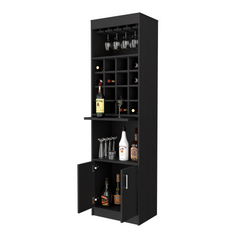 Wenge 16-Bottle 1-Shelf Bar Cabinet