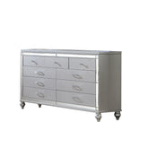 Sterling Mirror Framed 6-Drawer Dresser Made With Wood in Silver Color (INCLUDES ONLY DRESSER) same as G150108486 (NJ inventory)